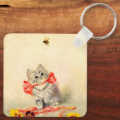 Porte-clés Kitten avec ruban rouge (Verso)