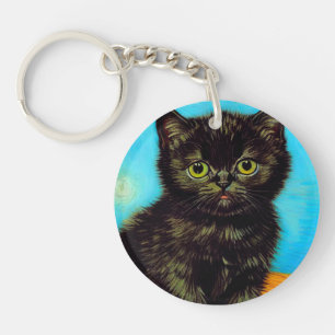 Porte-clés Kitten Boudeur de Style Van Gogh