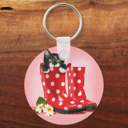 Porte-clés Kitten en Rainboots (Recto)