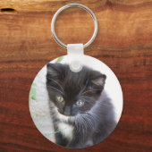 Porte-clés Kitten noir et blanc (Recto)