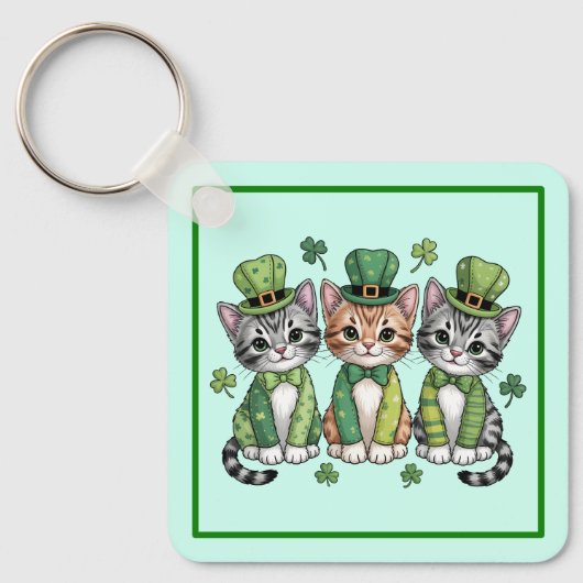 Porte-clés Kittens chanceux de la Saint-Patrick-47474 (Recto)