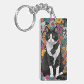 Porte-clés Kitty au milieu des fleurs (Devant gauche)