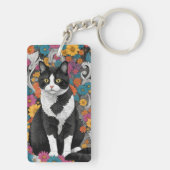 Porte-clés Kitty au milieu des fleurs (Dos)