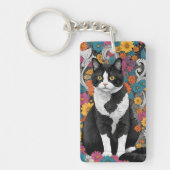 Porte-clés Kitty au milieu des fleurs (Devant)