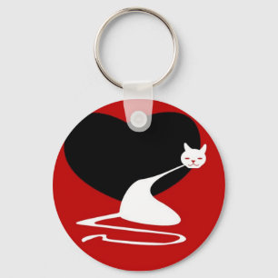 Porte-clés Kitty bariolé (rouge)