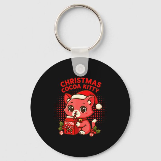 Porte-clés Kitty Cocoa Noël Kawaii (Recto)