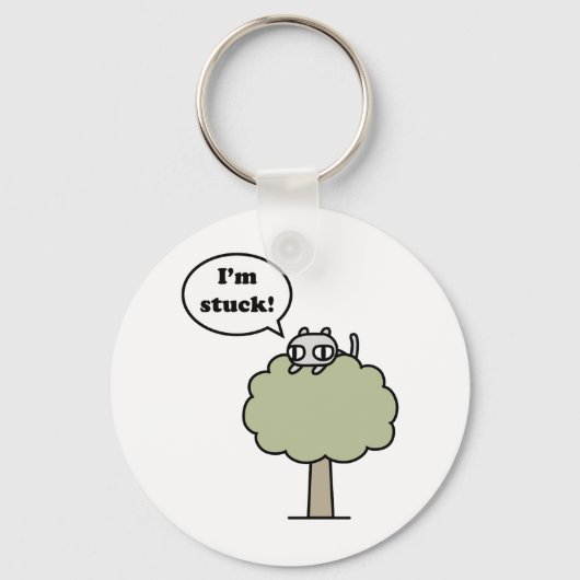 Porte-clés Kitty Coincé Dans L'Arbre (Recto)