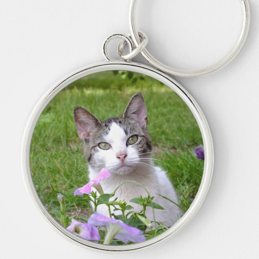Porte-clés Kitty dans le Porte - clé des fleurs (Devant)