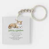 Porte-clés Kitty Wisdom - Règles de chats amusantes avec un c (Dos)