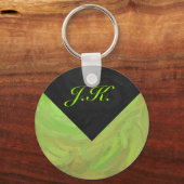 Porte-clés Kiwi Bash Vert et noir Monogramme (Recto)