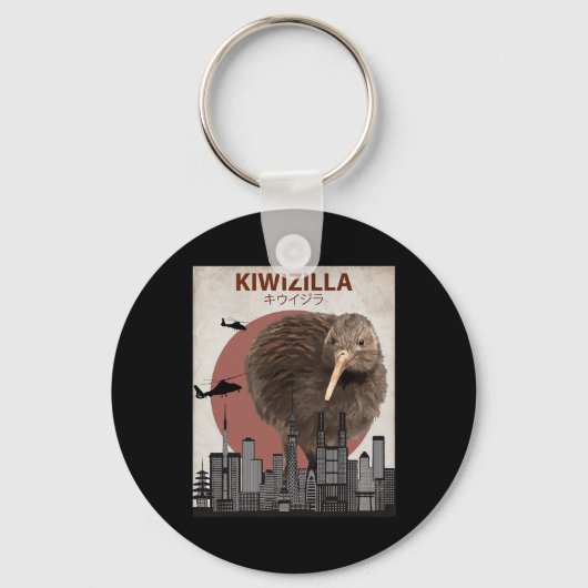 Porte-clés Kiwizilla Funny Kiwi New Zealand Bird Lovers Gift (Recto)