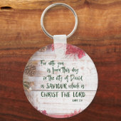 Porte-clés KJV Luke Bible Verset Noël (Recto)