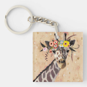 Porte-clés Klimt Giraffe   Couronne De Fleurs