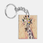 Porte-clés Klimt Giraffe | Orné De Fleurs (Devant gauche)