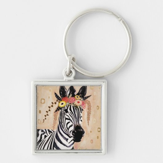 Porte-clés Klimt Zebra | Couronne De Fleurs (Devant)