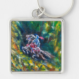PORTE-CLÉS KNIGHT LANCELOT, CHEVAL EN FORÊT VERTE