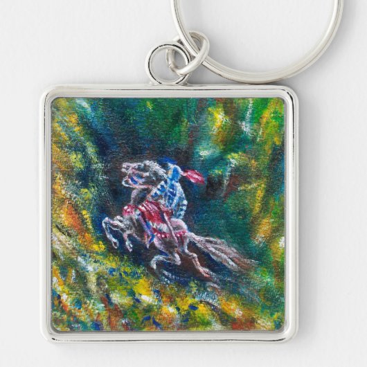 PORTE-CLÉS KNIGHT LANCELOT, CHEVAL EN FORÊT VERTE (Devant)