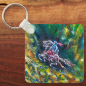 PORTE-CLÉS KNIGHT LANCELOT, CHEVAL EN FORÊT VERTE (Recto)
