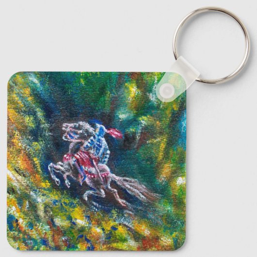 PORTE-CLÉS KNIGHT LANCELOT, CHEVAL EN FORÊT VERTE (Dos)