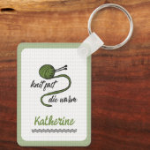 Porte-clés Knit Vert Olive Rapide, Mourir Chaud (Verso)