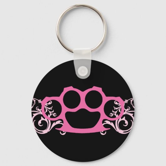 Porte-clés Knuckkls en laiton rose (Recto)