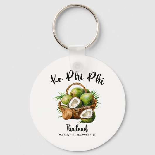 Porte-clés Ko Phi Phi Coconut Thailand Tropical Koh Island Gp (Recto)
