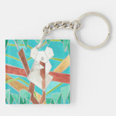 Porte-clés Koala dans l'arbre, Art abstrait original (Dos)