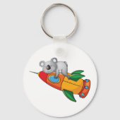 Porte-clés Koala dormant sur une fusée colorée (Verso)