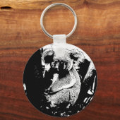 Porte-clés Koala en noir et blanc (Recto)