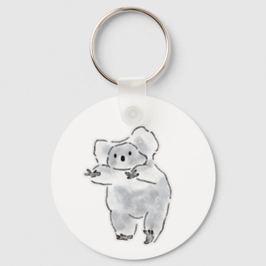 Porte-clés Koala Gris Fluffy Tend Les Bras (Recto)