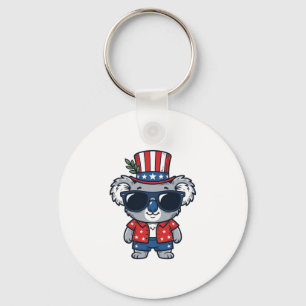 Porte-clés Koala patriotique art vectoriel de style vintage_1