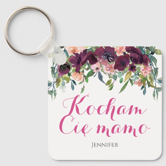 Porte-clés Kocham Ciconnecmamo Je t'aime maman dans Cadeau po (Recto)