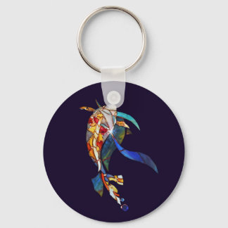 Porte-clés Koi dans le verre spatial Art moderne Porte - clé