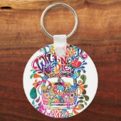 Porte-clés Kombi hippie (Recto)