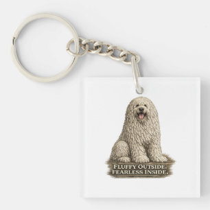 Porte-clés Komondor – Fourrure extérieure intrépide à l'intér
