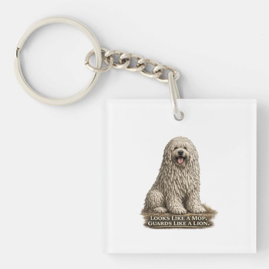Porte-clés Komondor – Ressemble à une serpillière Garde comme (Devant)