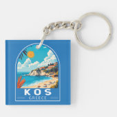 Porte-clés Kos Grèce Voyage Art Rétro (Dos)