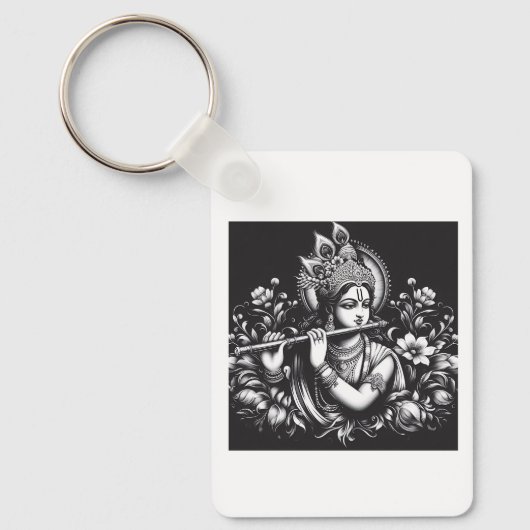 Porte-clés Krishna Noir et Blanc (Recto)