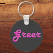 Porte-clés KRW Pink Neon Nom Porte - clé - Greer (Recto)