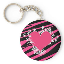 KRW Zebra Heart Swirls Pink and Black Name Clavier