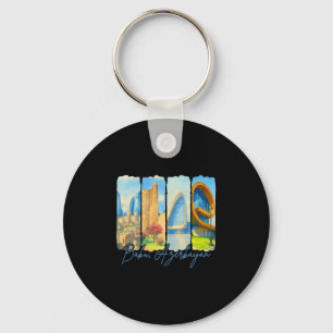 Porte-clés Ku Azerijan Voyage Voyage Coup de pinceau Souvenir