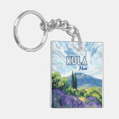 Porte-clés Kula Maui Haleakala Hawaii Lavender Retro (Devant gauche)