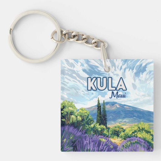Porte-clés Kula Maui Haleakala Hawaii Lavender Retro (Devant)