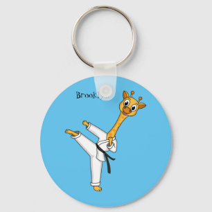 Porte-clés Kung Fu giraffe cartoon illustration
