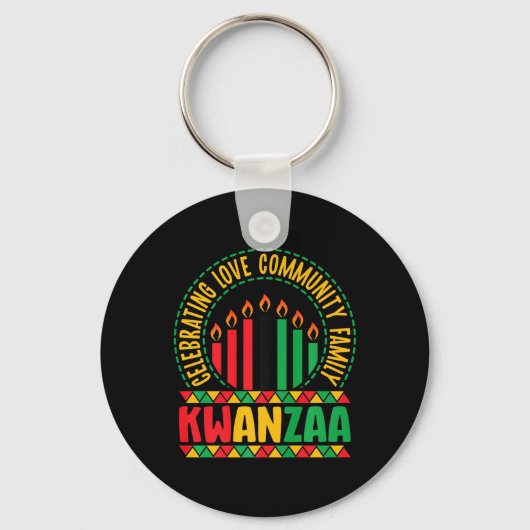 Porte-clés Kwanzaa - Celebrating Love Community &amp; Family (Recto)