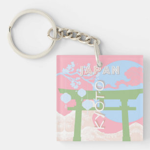 Porte-clés Kyoto Japan Travel Art, Pastel Travel Art