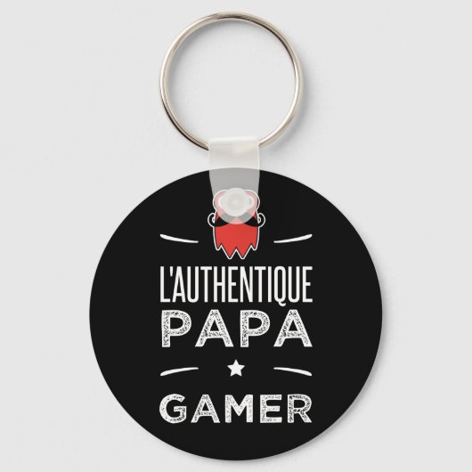 Porte-clés L authentique papa gamer (Recto)