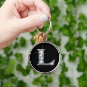 Porte-clés "L" Faux-Diamond Bling Porte - clé (Main)