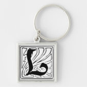 Porte-clés L Monogramm schwarz weiß Schlüsselanhänger (Devant)