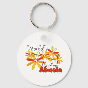 Porte-clés La Abuela la plus cool du monde floral
